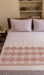 Load image into Gallery viewer, Lakhnavi Handcrafted Cotton Chikankari Bedsheet Set - HONC014780