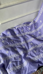 Load image into Gallery viewer, Women's Lucknowi Handcrafted Kota Cotton Chikankari Unstitched Kurta And Dupatta Set - HONC0340079