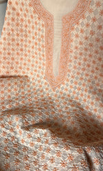 将图像加载到图库查看器中， Lucknowi Handcrafted Cotton Chikankari Unstitched Men's Kurta Fabric - HONC0289827