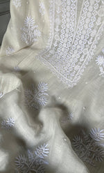 将图像加载到图库查看器中， Women&#39;s Lakhnavi Handcrafted Mul Chanderi Unstitched  Kurta And Dupatta Set - HONC0305474

