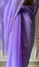 Load image into Gallery viewer, Women&#39;s Lakhnavi Handcrafted Faux-Georgette Chikankari Saree - HONC0195481
