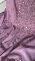Load image into Gallery viewer, Women&#39;s Lakhnavi Handcrafted Mul Chanderi Chikankari Full Suit Material - HONC0271168
