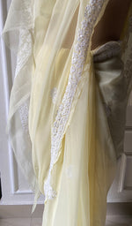 Load image into Gallery viewer, Women&#39;s Lakhnavi Handcrafted Faux-Georgette Chikankari Saree - HONC0228969
