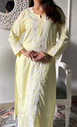 将图像加载到图库查看器中， Women's Lucknowi Handcrafted Cotton Chikankari Kurti - HONC0330802