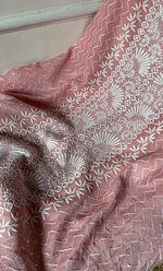将图像加载到图库查看器中， Women&#39;s Lakhnavi Handcrafted Mul Chanderi Unstitched Kurta And Dupatta Set - HONC0301225
