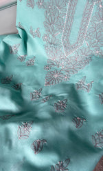 Load image into Gallery viewer, Women&#39;s Lakhnavi Handcrafted Unstitched Cotton Chikankari Suit Material - HONC0316588

