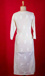 Load image into Gallery viewer, Women&#39;s Lucknowi Handcrafted Cotton Chikankari Kurti - HONC0210150

