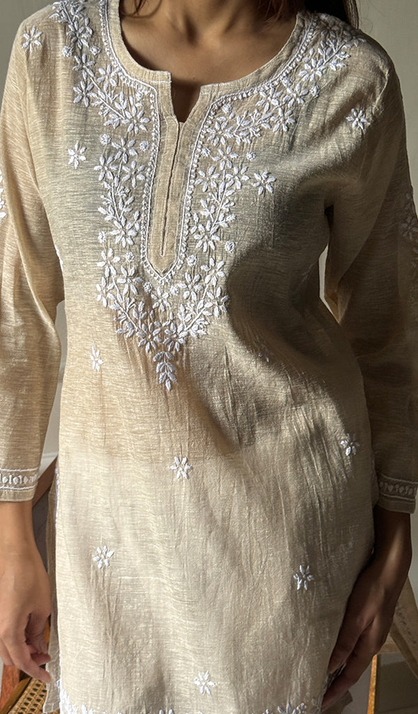 Women's Lakhnavi Handcrafted Cotton Chikankari Top - HONC0299409