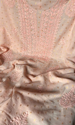 Load image into Gallery viewer, Women&#39;s Lakhnavi Handcrafted Cotton Chikankari Unstitched Kurti Fabric - HONC0307145

