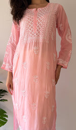 将图像加载到图库查看器中， Jiya Women's Lakhnavi Handcrafted Muslin Chikankari Kurti - HONC0367883