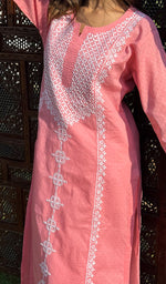 将图像加载到图库查看器中， Women&#39;s Lucknowi Handcrafted Cotton Chikankari Kurti - HONC0232227
