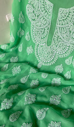 Load image into Gallery viewer, Laila Women's Lucknowi Handcrafted Faux-Georgette Chikankari Suit Material - HONC0263016