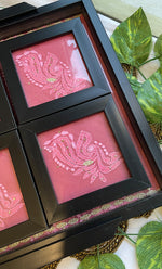 Load image into Gallery viewer, Chikankari Tray with Four Coasters - HONC0313512
