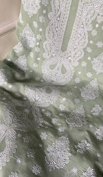 Load image into Gallery viewer, Women&#39;s Lakhnavi Handcrafted Unstitched Cotton Chikankari Suit Material - HONC0291823
