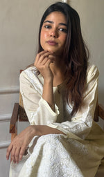 Load image into Gallery viewer, Naira Women&#39;s Lucknowi Handcrafted Cotton Chikankari Kurti - HONC0169053

