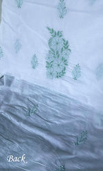 将图像加载到图库查看器中， Women's Lakhnavi Handcrafted Cotton Chikankari Unstitched Kurti Fabric - HONC0318051