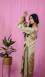 Load image into Gallery viewer, Shifa Women&#39;s Lakhnavi Handcrafted Modal Cotton Chikankari Kurta And Palazzo Set - HONC0216838
