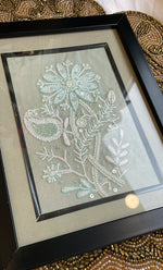 Load image into Gallery viewer, Chikankari Momento Frame – Handcrafted Embroidery (9x 7 Inch, Aqua Green ) - HONC0269437
