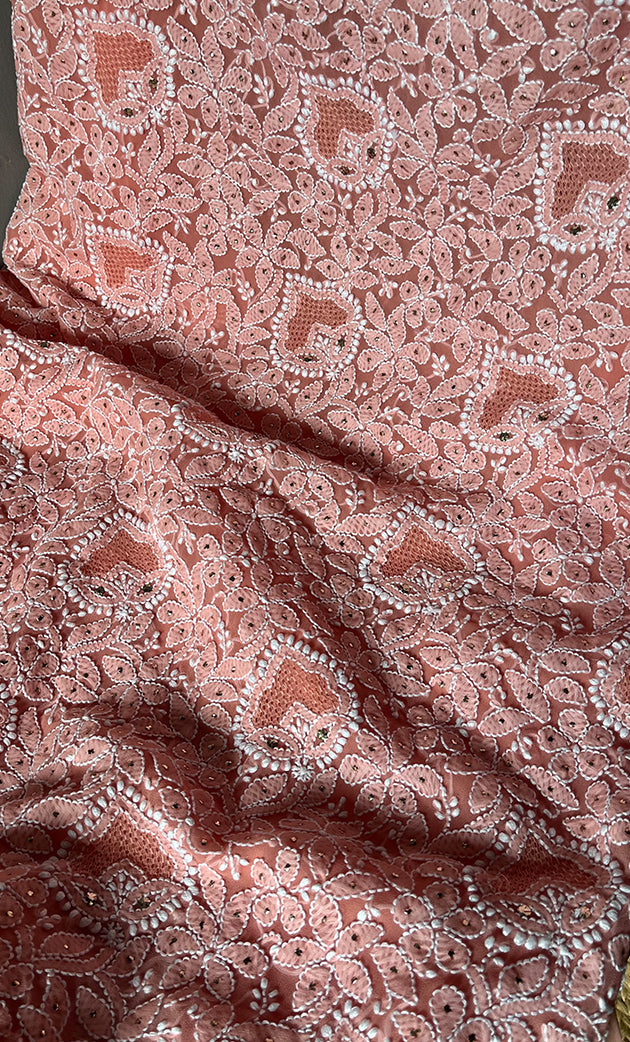 Women's Lakhnavi Handcrafted Unstitched Cotton Chikankari Suit Material - HONC0263373