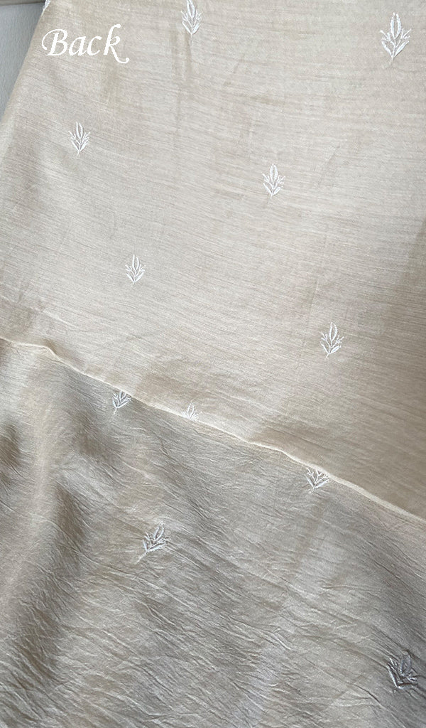 Lucknowi Handcrafted Munga Silk Chikankari Unstitched Men's Kurta Fabric - HONC0338568