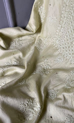 Load image into Gallery viewer, Baseema Women&#39;s Lucknowi Handcrafted Chanderi Silk Chikankari Full Suit Material - HONC0290032

