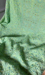 将图像加载到图库查看器中， Women's Lakhnavi Handcrafted Mul Chanderi Unstitched Kurta And Dupatta Set- HONC0280874
