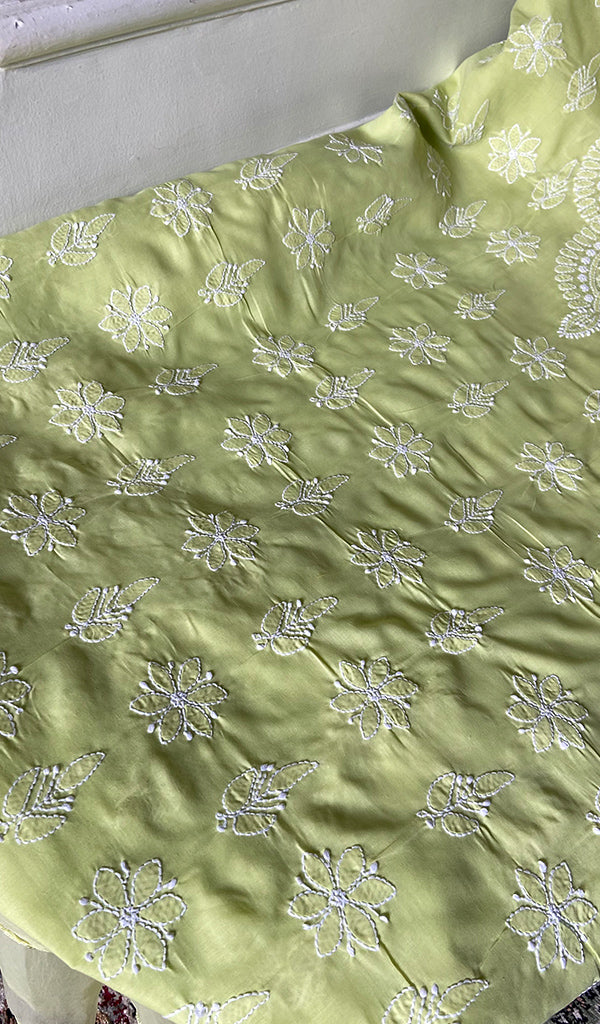 Women's Lakhnavi Handcrafted Cotton Unstitched Chikankari Suit Material - HONC0360798