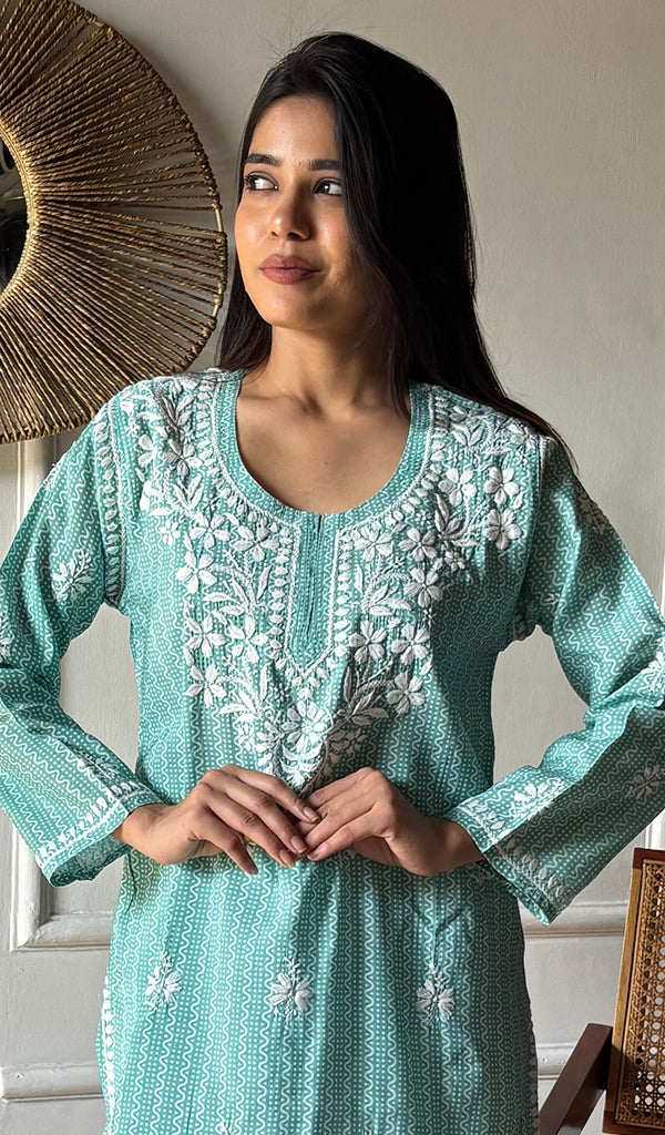 Sezuka Women's Lakhnavi Handcrafted Cotton Chikankari Top - HONC0350790