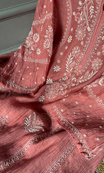 Load image into Gallery viewer, Women&#39;s Lakhnavi Handcrafted Mul Chanderi Semi - Stitched Anarkali And Dupatta Set - HONC0280985
