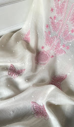 将图像加载到图库查看器中， Women's Lakhnavi Handcrafted Unstitchd Mul Chanderi Kurta And Dupatta Set - HONC0330021