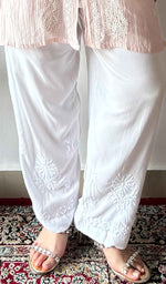 Women's Lucknowi Handcrafted Rayon Chikankari Palazzo - HONC0383672