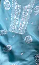 Load image into Gallery viewer, Women&#39;s Lakhnavi Handcrafted Cotton Chikankari Unstitched Kurti Fabric - HONC0318763
