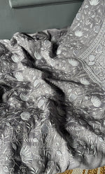 Load image into Gallery viewer, Women&#39;s Lakhnavi Handcrafted Munga Silk Chikankari Kurta And Dupatta Set- HONC0280262
