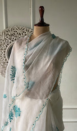 Pure Organza Silk Chikankari Saree