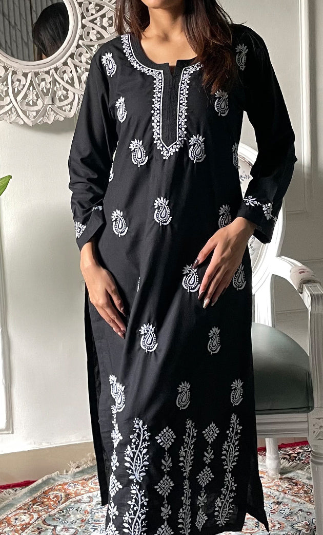 Women's Lucknowi Handcrafted Cotton Chikankari Kurti - HONC0330776