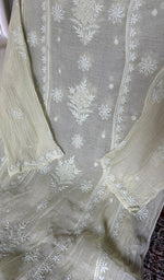Load image into Gallery viewer, Women's Lakhnavi Handcrafted Mul Chanderi Semi - Stitchd Kurta And Dupatta Set - HONC0344313