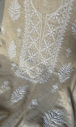 将图像加载到图库查看器中， Women's Lakhnavi Handcrafted Tissue Chanderi Unstitched Chikankari Kurta And Dupatta Set - HONC0328099