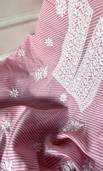 Load image into Gallery viewer, Shumaira Women's Lakhnavi Handcrafted Cotton Chikankari Unstitched Kurti Fabric - HONC0326380