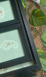 Load image into Gallery viewer, Handcrafted Chikankari Tray with Two Coasters – Wooden Frame - HONC0313525
