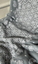 Load image into Gallery viewer, Women&#39;s Lucknowi Handcrafted Faux-Georgette Chikankari Suit Material - HONC0274394
