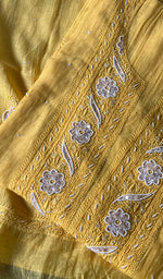 将图像加载到图库查看器中， Women&#39;s Lakhnavi Handcrafted Mul Chanderi Semi - Stitched Kurta And Dupatta Set - HONC0241745
