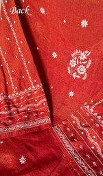 Load image into Gallery viewer, Women's Lakhnavi Handcrafted Tissue Chanderi Unstitched Kurta And Dupatta Set - HONC0299540