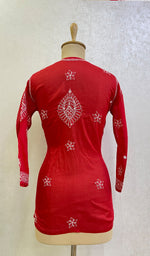 Load image into Gallery viewer, Women&#39;s Lucknowi Handcrafted Cotton Chikankari Top - HONC0165190