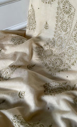 Load image into Gallery viewer, Women&#39;s Lakhnavi Handcrafted Mul Chanderi Unstitched Chikankari Full Suit Material - HONC0282287
