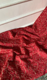 Load image into Gallery viewer, Women's Lakhnavi Handcrafted Unstitched Munga Silk Chikankari Kurta And Dupatta Set- HONC0357038