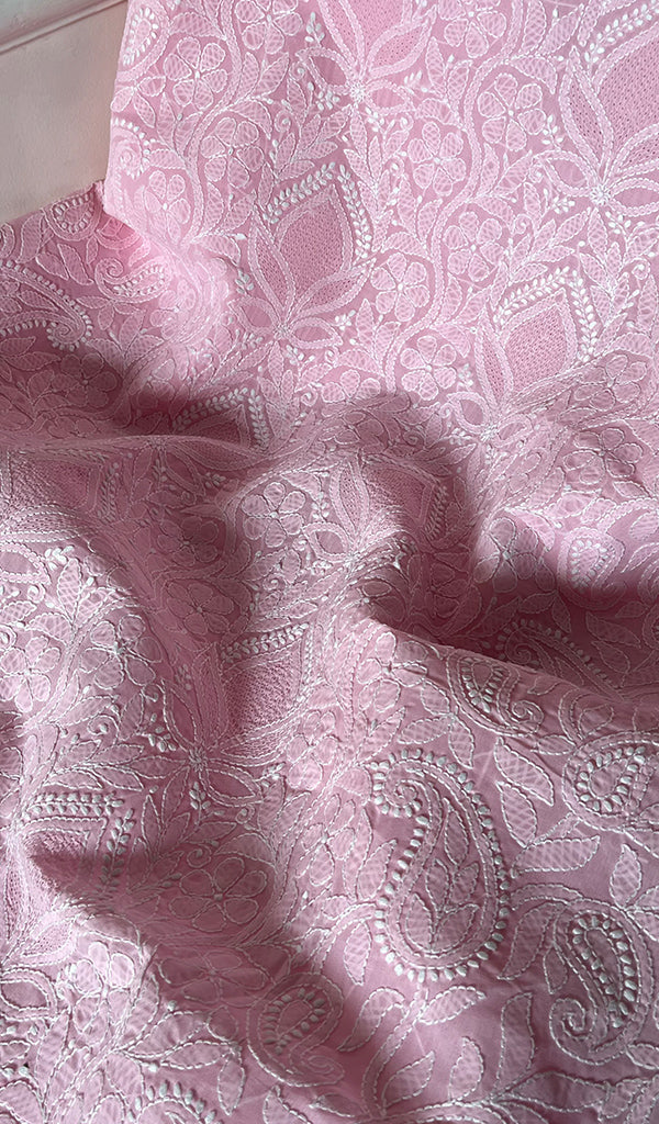 Alayna Women's Lakhnavi Handcrafted Unstitched Cotton Chikankari Suit Material - HONC0294567