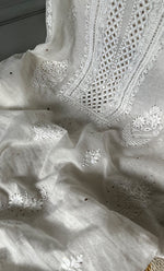 将图像加载到图库查看器中， Women's Lakhnavi Handcrafted Mul Chanderi Unstitched Kurta And Dupatta Set- HONC0267147