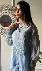 Load image into Gallery viewer, Eshita Women's Lakhnavi Handcrafted Mul Chanderi Chikankari Top - HONC0312904