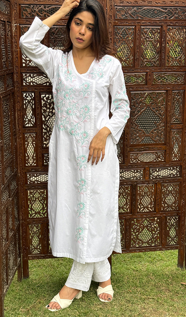 Women's Lucknowi Handcrafted Cotton Chikankari Kurti - HONC0274387