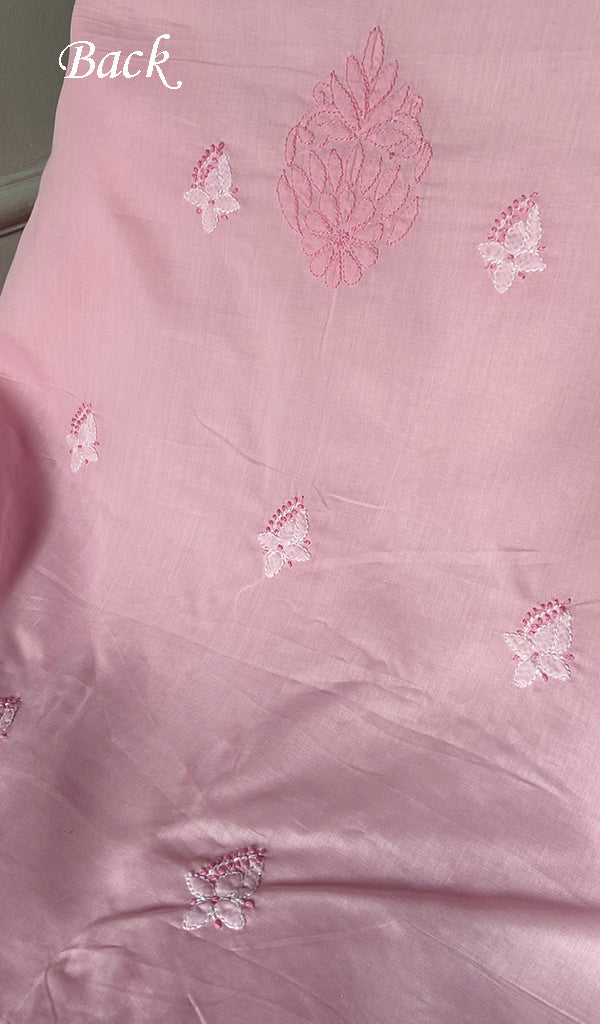 Women's Lakhnavi Handcrafted Cotton Unstitched Chikankari Suit Material - HONC0365127